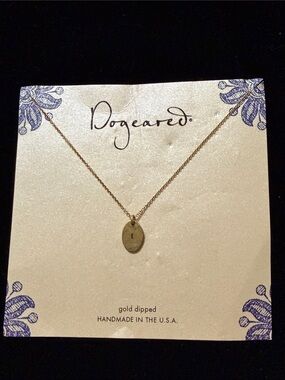 Dogeared Gold-Dipped Oval Initial 't' Necklace, 925 sterling